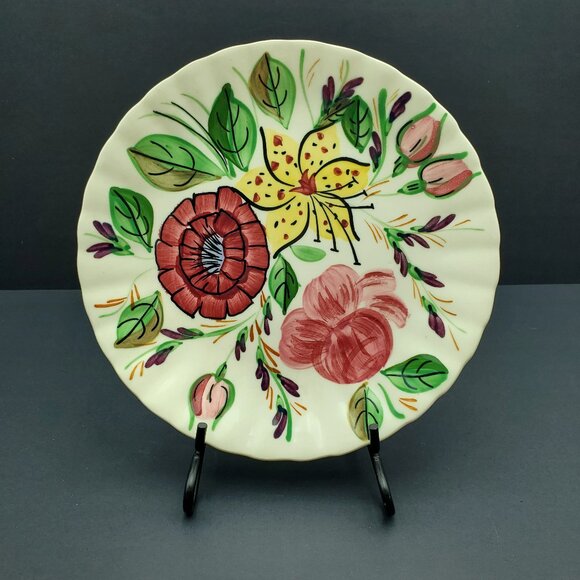 Blue Ridge Southern Potteries Tiger Lily Salad Plates Vintage Hand Painted Plate - Picture 3 of 12